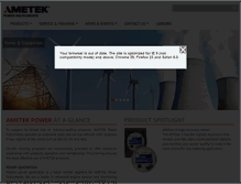 Tablet Screenshot of ametekpower.com
